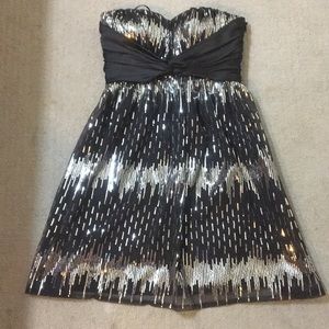 Black and Silver Sequin Jessica Simpson Dress